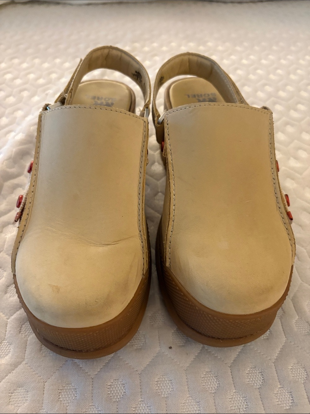 Sorel Kids Cream Slip-On Clogs with Back Strap